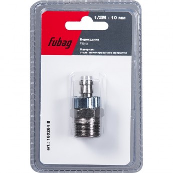 Переходник FUBAG 1/2"М на елочку 10мм с обжимным кольцом 10x15мм, блистер 1 шт Переходник FUBAG 1/2"М на елочку 10мм с обжимным кольцом 10x15мм, блистер 1 шт