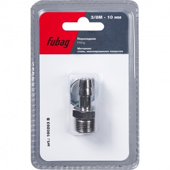 Переходник FUBAG 3/8"M на елочку 10мм с обжимным кольцом 10x15мм_блистер 1 шт 180263B Переходник FUBAG 3/8"M на елочку 10мм с обжимным кольцом 10x15мм_блистер 1 шт 180263B