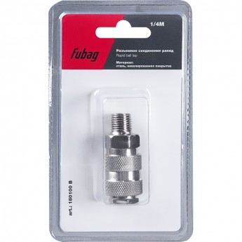 Разъемное соединение рапид (муфта) FUBAG_1/4"M_наруж.резьба_блистер 1 шт Разъемное соединение рапид (муфта) FUBAG_1/4"M_наруж.резьба_блистер 1 шт