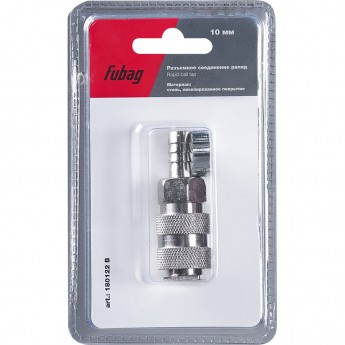 Разъемное соединение рапид (муфта) FUBAG_елочка 10мм с обжимным кольцом 15х18мм_блистер 1 шт Разъемное соединение рапид (муфта) FUBAG_елочка 10мм с обжимным кольцом 15х18мм_блистер 1 шт
